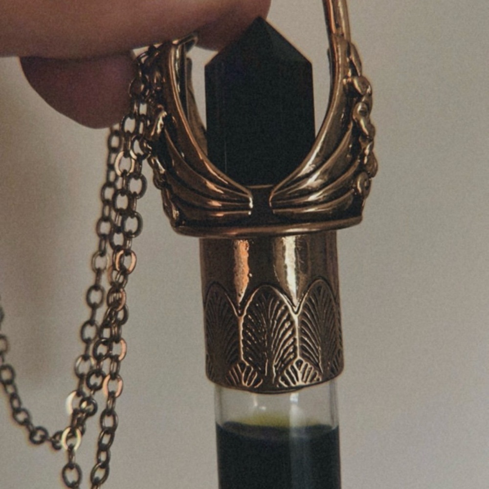Gold and Black Pendant Necklace